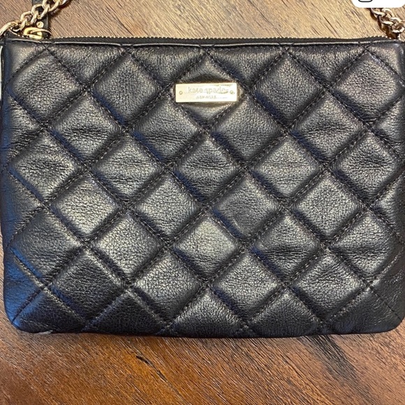 Kate Spade Quilted Black Crossbody with Gold Chain - Picture 2 of 5